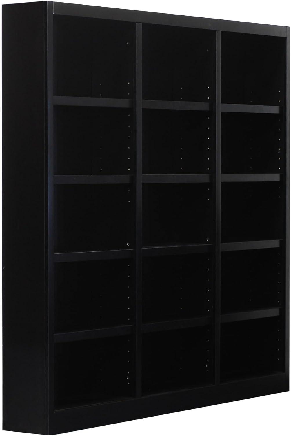 Winston Porter Flannagan Triple Wide Wood Bookcase, 15 Bookshelf, 72 inch Tall Storage and Display Bookshelf for Home Office and Living Room