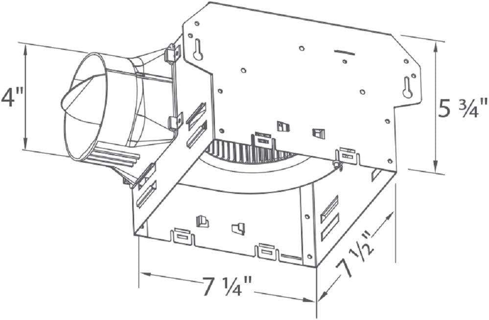 Delta ITG100 100 CFM Single Speed Bathroom Ceiling Air Ventilation Exhaust Fan