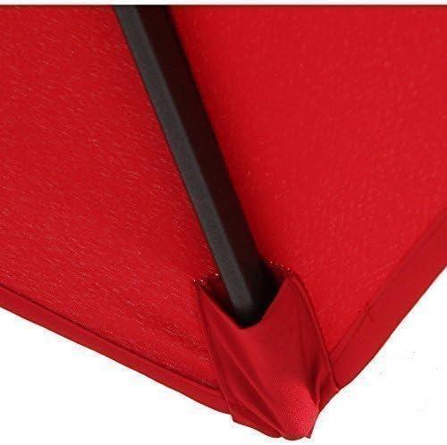 Mainstays Albany Lane Steel 6-Piece Outdoor Patio Dining Set with Umbrella, Red