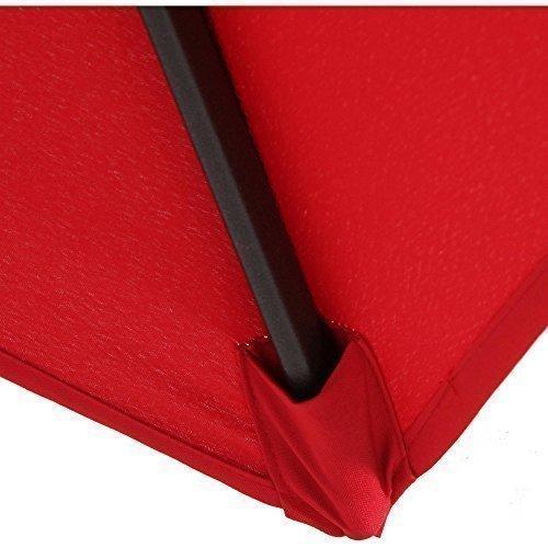 Mainstays Albany Lane Steel 6-Piece Outdoor Patio Dining Set with Umbrella, Red