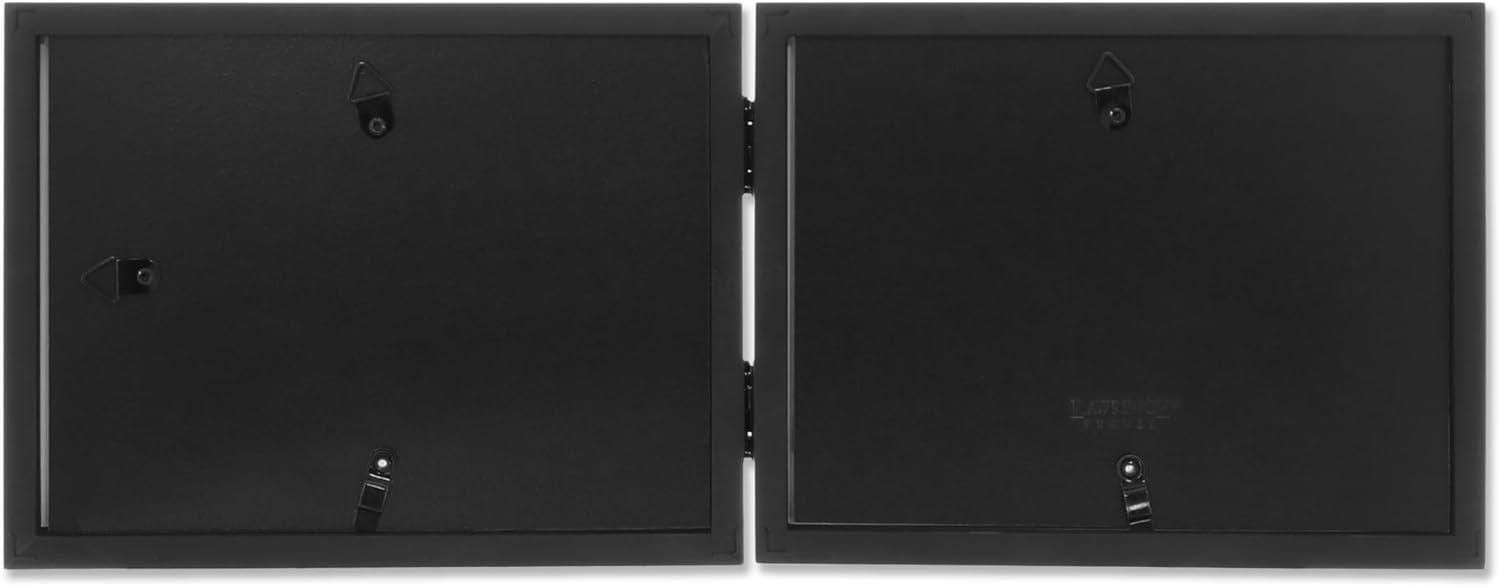 Lawrence Frames 5x7 Hinged Double (Horizontal) Black Wood Picture Frame - Gallery Collection 755575D