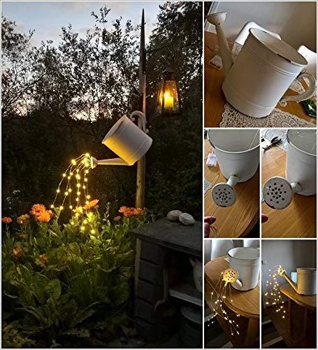 Soltuus, Luces de Hadas de 180 Ledes con Energía Solar, Regadera de Múltiples Hebras, Luces de Hadas de Cascada Impermeables, Luces de Racimo de Luciérnagas Blancas Cálidas