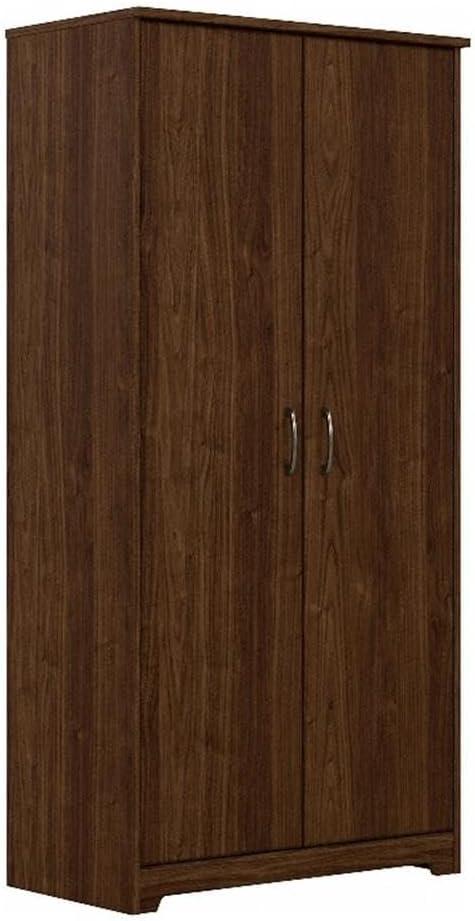 Modern Walnut Tall Kitchen Pantry Cabinet with Doors