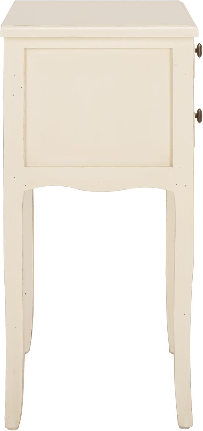 Opal 1 Drawer Accent Table - Distressed White - Safavieh.