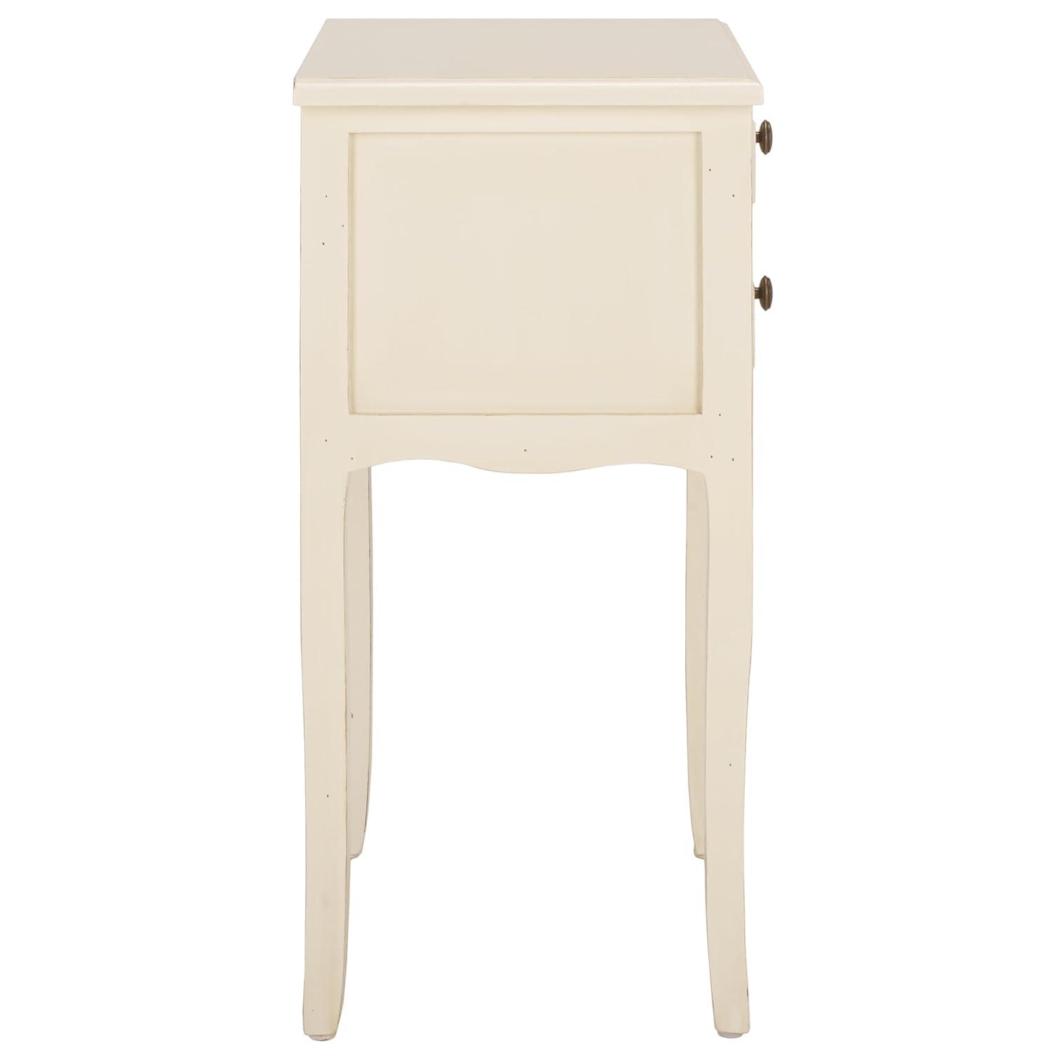Opal 1 Drawer Accent Table - Distressed White - Safavieh.