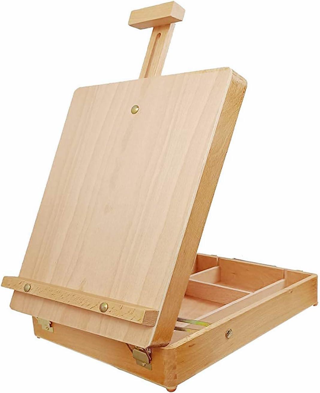 Beechwood Adjustable Tabletop Easel with Storage Compartments