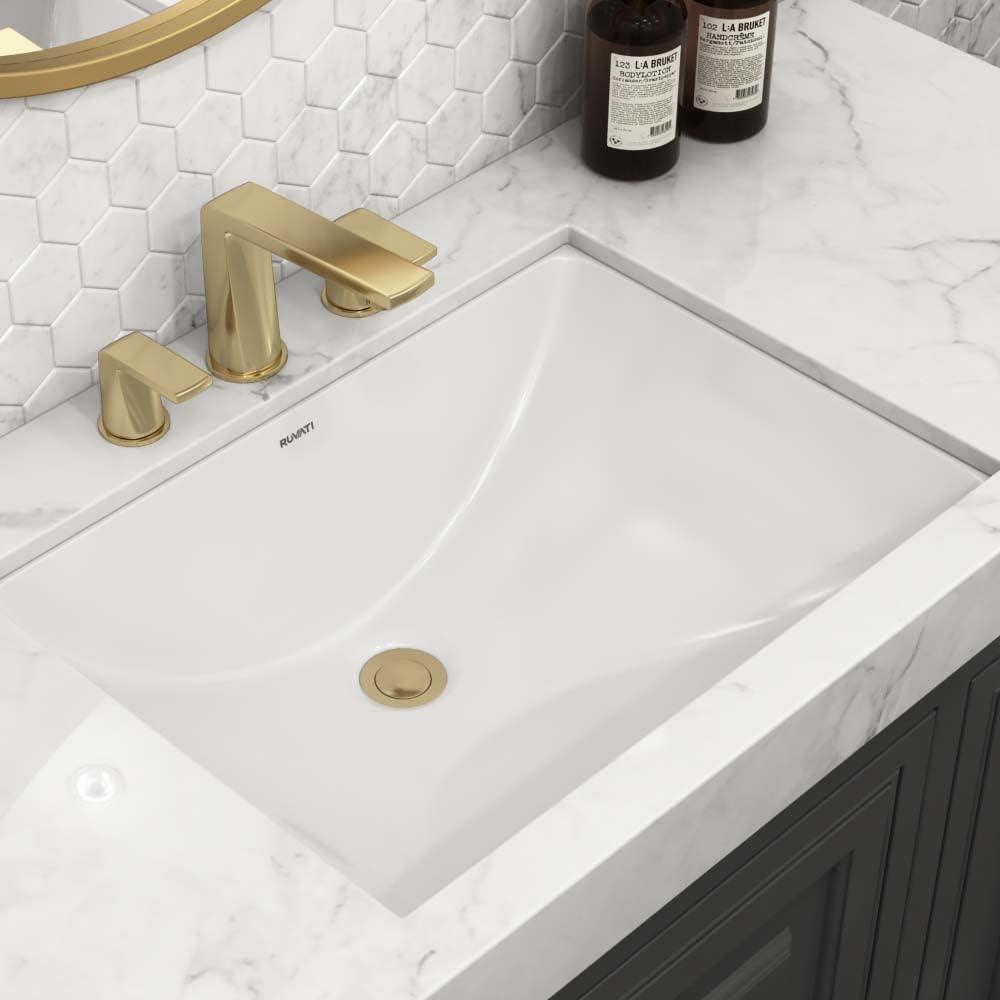 Ruvati Ruvati 18 x 13 inch Undermount Bathroom Sink White Rectangular Porcelain Ceramic with Overflow RVB0720