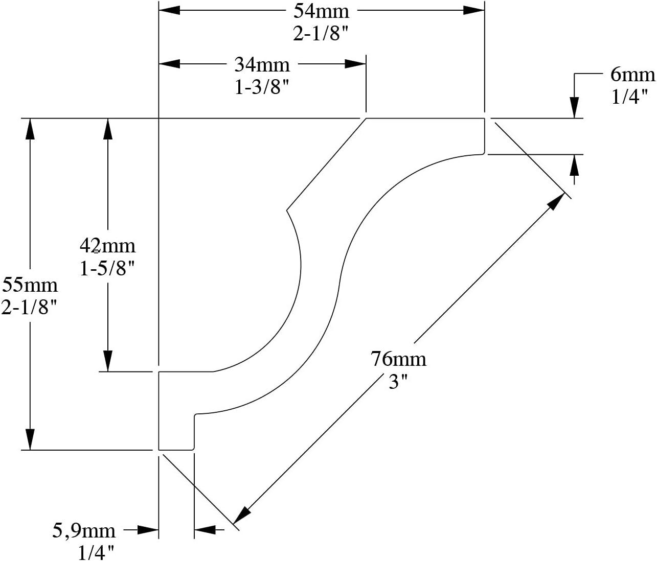 2-1/8 in x 2-1/8 in x 78-3/4 in Primed White Plain Polystyrene Crown Moulding