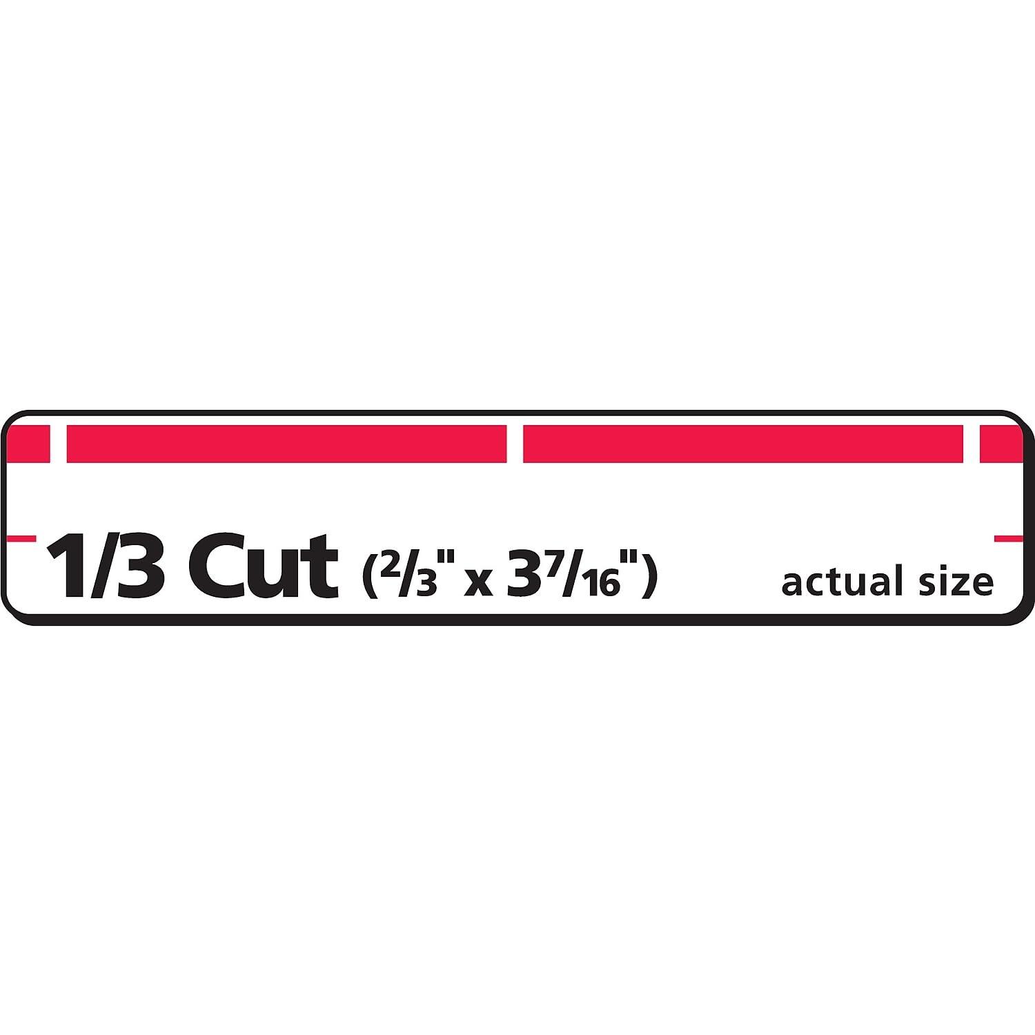 Avery File Folder Labels, 2/3" x 3-7/16", White/Red (5066)