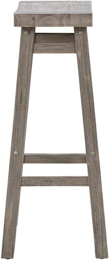 Set of 2 29" Sonoma Saddle Counter Height Barstool Barnwood Wire Brush - Boraam: Wood Frame, Fixed Seat Height