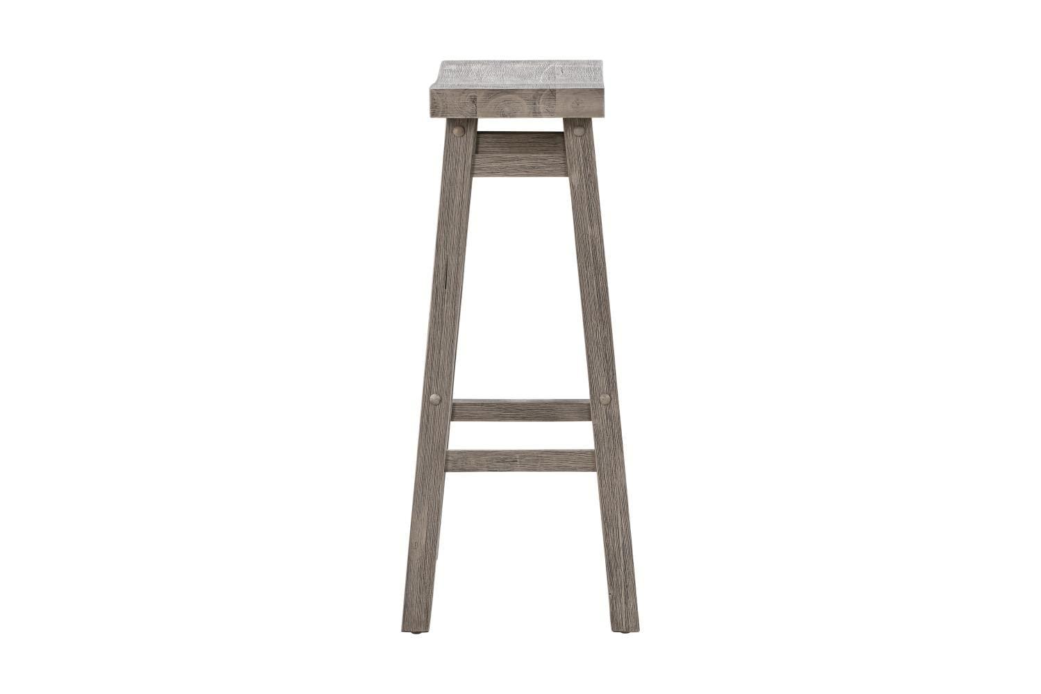 Set of 2 29" Sonoma Saddle Counter Height Barstool Barnwood Wire Brush - Boraam: Wood Frame, Fixed Seat Height