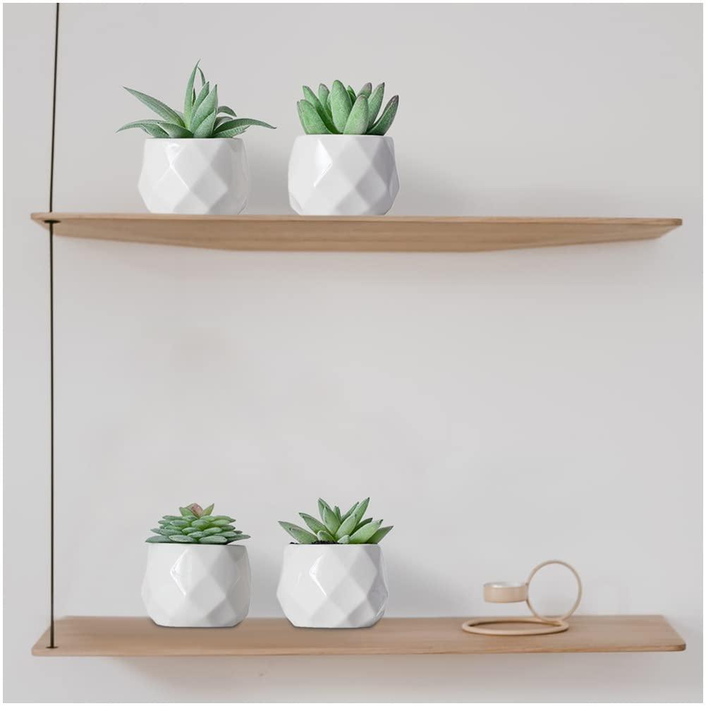 Holzlrgus Fake Succulent Plant Set - Artificial Succulent Plants for Desk Decor - Realistic Faux Succulents in Pots – Small Fake Plant for Shelf Decor – Modern Green Plant Decor for Bedroom Bathroom