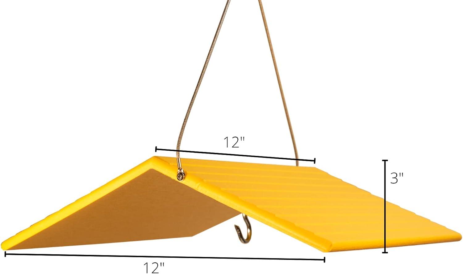 JCs Wildlife Poly Weather Cover - Rain Guard - Hang Bird Feeder or House Underneath for Protection from Rain or Snow - Easy to Clean and Use (Large,
