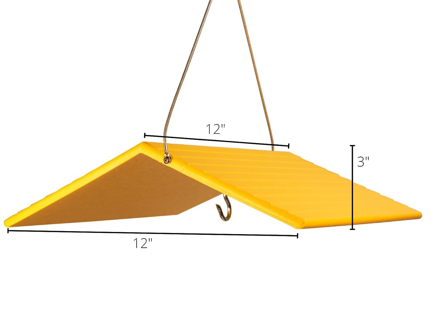 JCs Wildlife Poly Weather Cover - Rain Guard - Hang Bird Feeder or House Underneath for Protection from Rain or Snow - Easy to Clean and Use (Large,