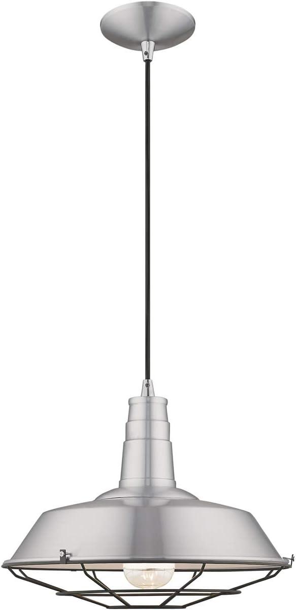 Livex Lighting Metal Shade 1 - Light Chandelier in  Brushed Aluminum