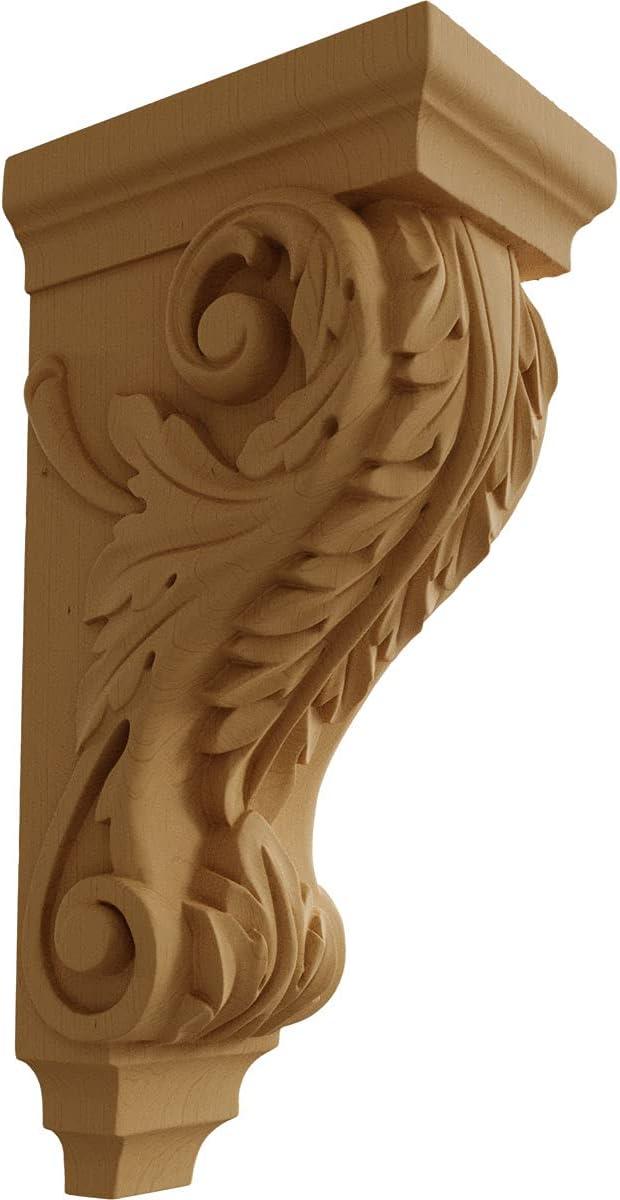 Large Acanthus Alder Wood Corbel 5"W x 7"D x 14"H