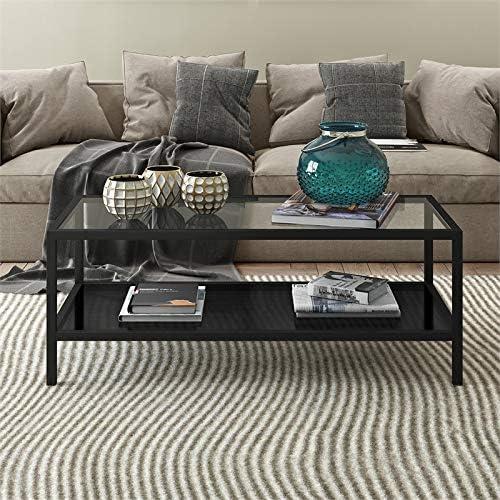 Evelyn&Zoe Rigan 45" Wide Rectangular Coffee Table, Blackened Bronze