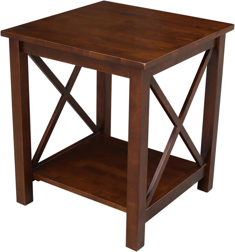 Hampton 22" Espresso Solid Wood Square End Table