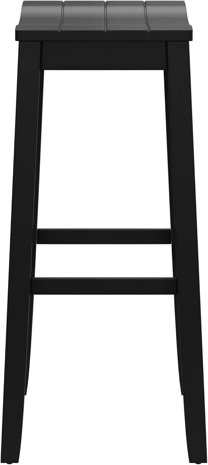 30" Fiddler Wood Backless Counter Height Barstool Black - Hillsdale Furniture: Saddle Seat, Matte Finish, Farmhouse Style