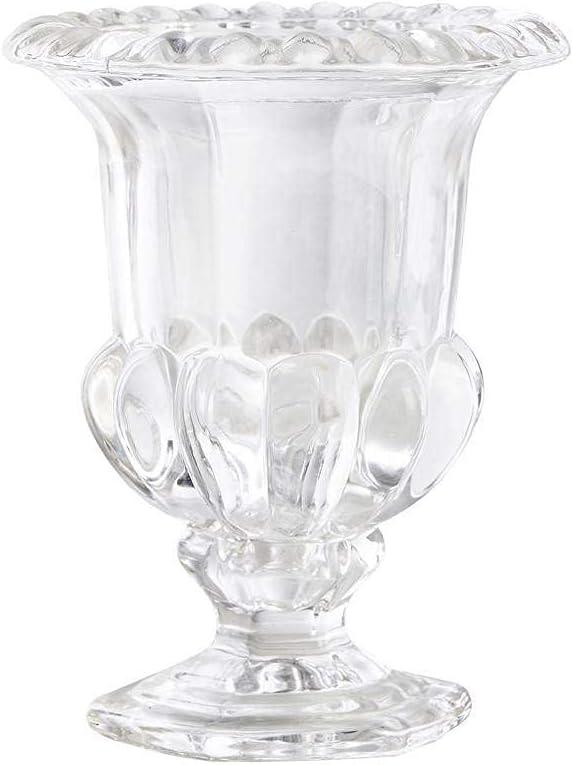 Set of 4 Clear Glass Urn Centerpiece Vases