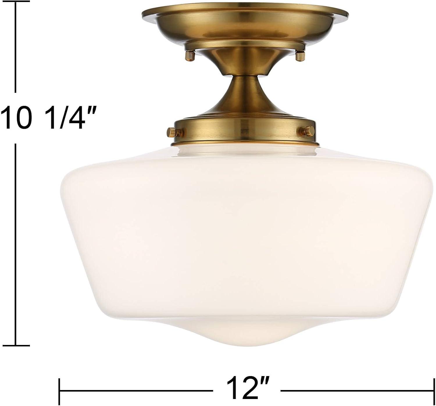 Soft Gold Opal Glass Globe Farmhouse Ceiling Light 20" x 9"