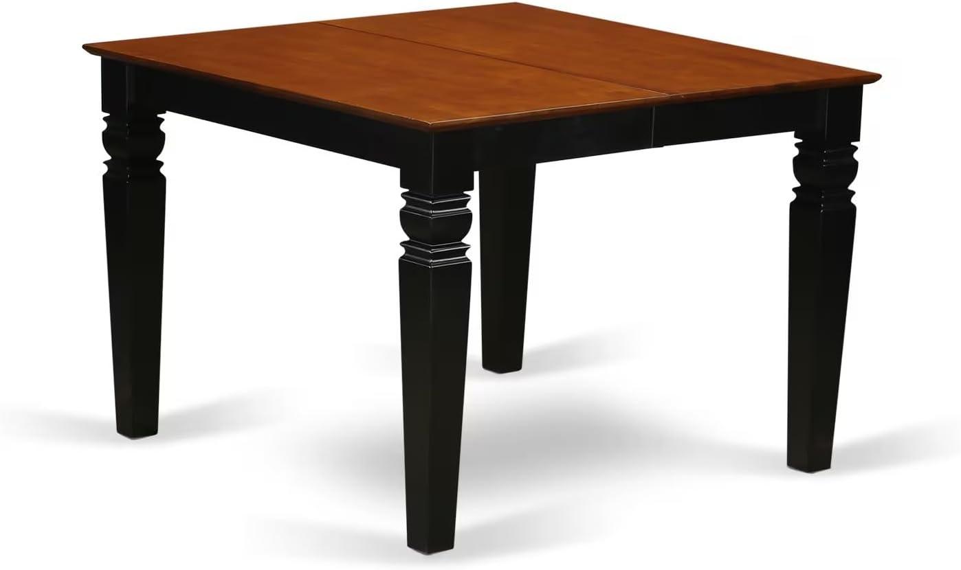 WEAN5-BCH-W East West Furniture 5 Piece Kitchen Table Set- a Dining Table and 4 Chairs, Black & Cherry(Seat Type Options) WEAN5-BCH-LC