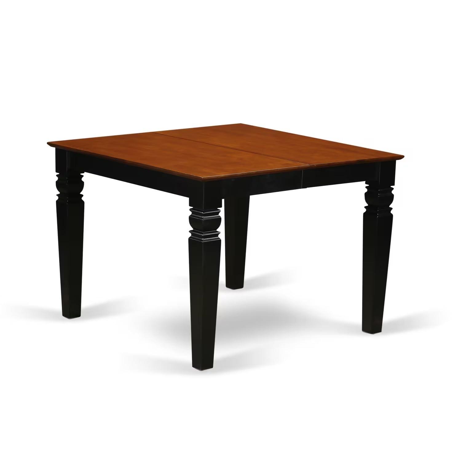 WEAN5-BCH-W East West Furniture 5 Piece Kitchen Table Set- a Dining Table and 4 Chairs, Black & Cherry(Seat Type Options) WEAN5-BCH-LC