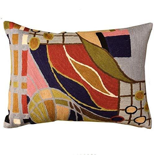 Lumbar Hundertwasser Throw Pillow Cover Biomorph Abstract Pillowcase Modern Couch Cushion Farmhouse Chair Pillowsham Outdoor Chair Cushions Handmade Wool Size 14x20
