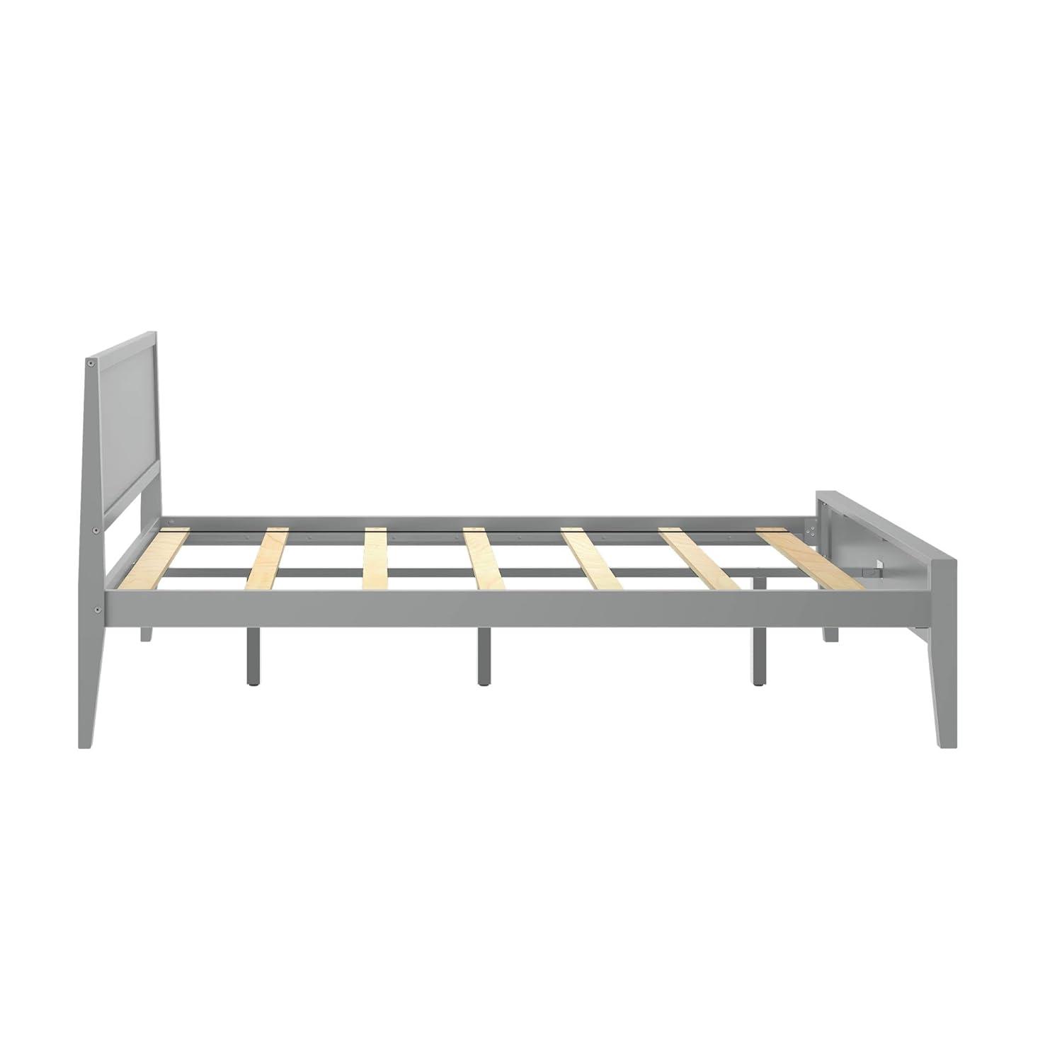 Plank+Beam Solid Wood Queen Bed Frame with Headboard, Modern Platform Bed for Adults