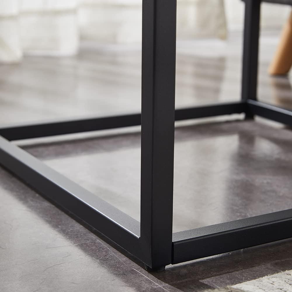 47" Large Natural Oak Coffee table for Living Room, Light Wood, Rectangle Modern Industrial, Wood and Metal, Extra thick tabletop