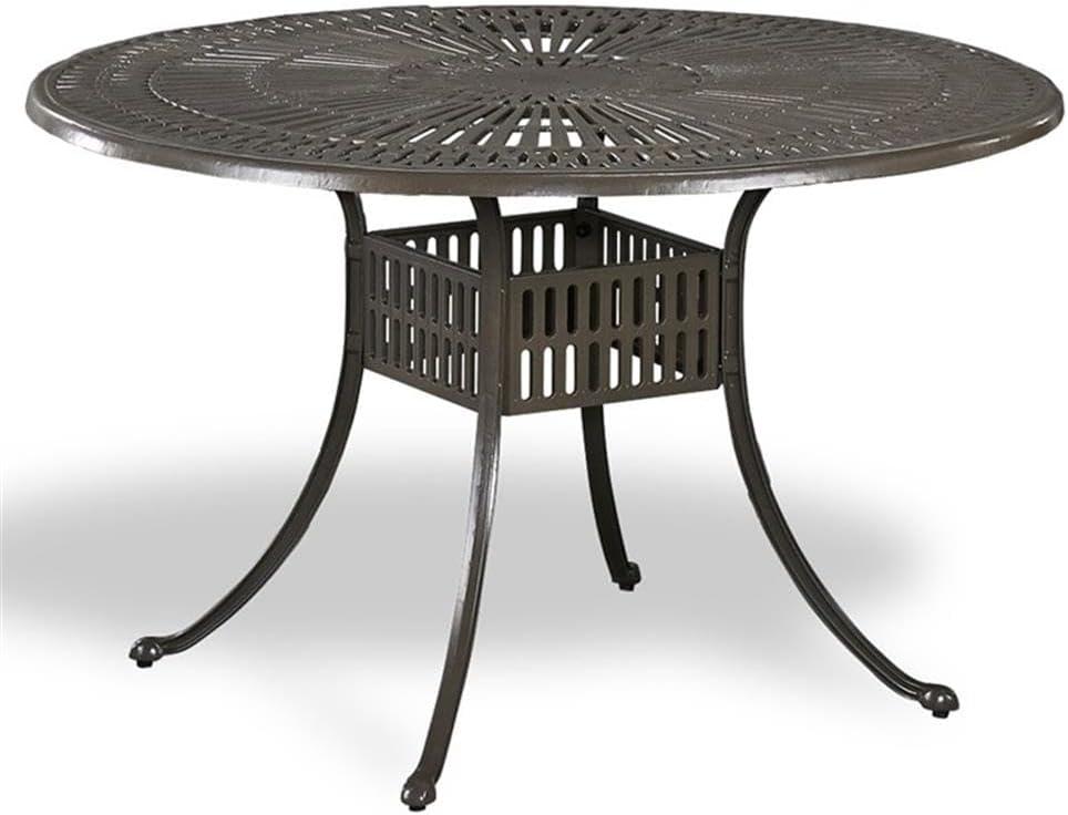 Homestyles Grenada Aluminum Outdoor Dining Table in Khaki Gray