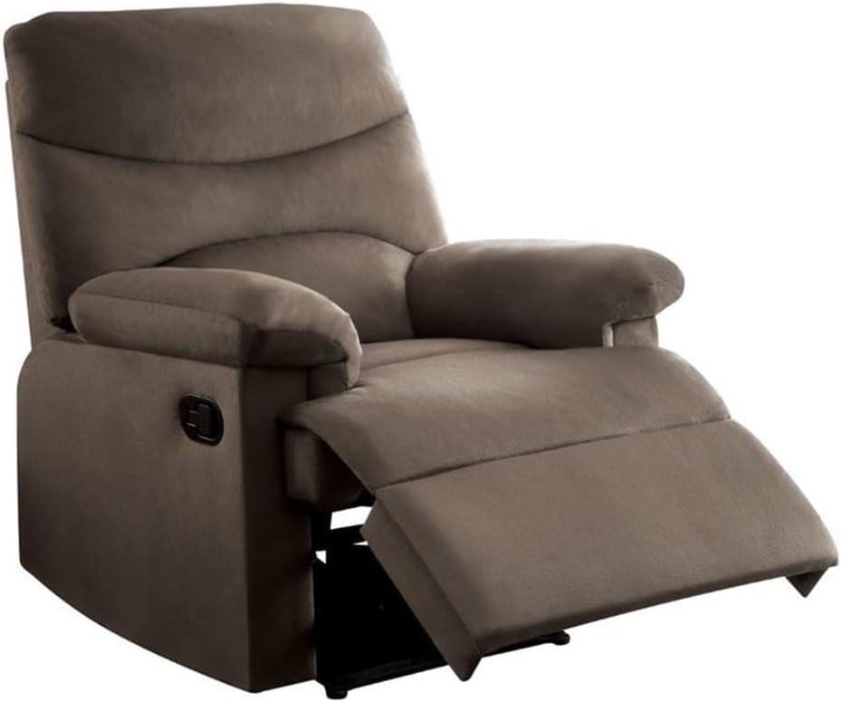 Arcadia Recliner Light Brown Woven Fabric - Saltoro Sherpi