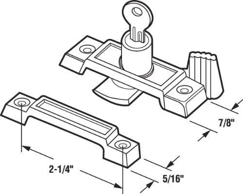 Black Diecast Zinc Keyed Window Sash Lock