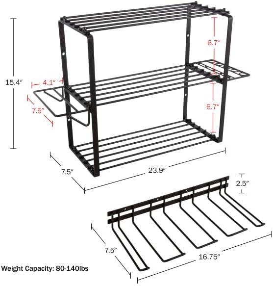 Stalwart 4-Tier Power Tool Organizer Shelving - Wall Mount Garage Storage System for Tools by Stalwart