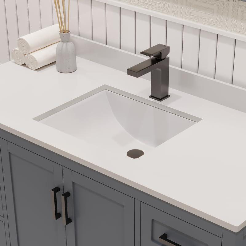 Ayna Decors Rooh 48'' Single Bathroom Vanity with White Quartz Top