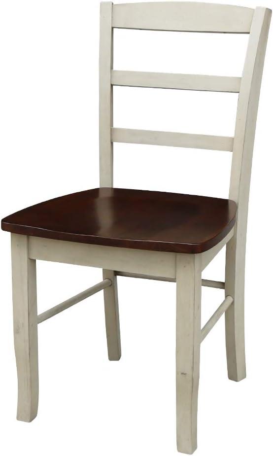Set of 2 Madrid Ladderback Chairs Antiqued Almond/Espresso - International Concepts: Solid Wood, Unupholstered, Spot Clean