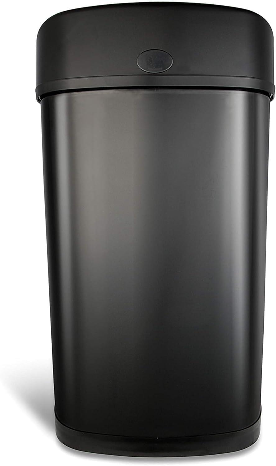 Nine Stars 13.2 Gallon Trash Can, Motion Sensor Kitchen Trash Can, Black Stainless Steel