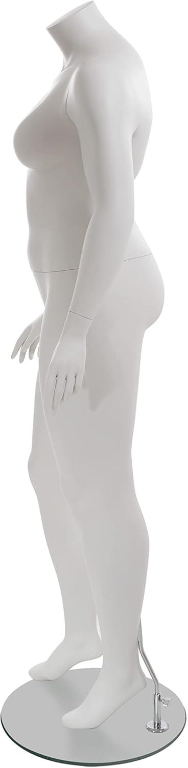 Amber Plus-Size Headless Mannequin with Matte White Finish