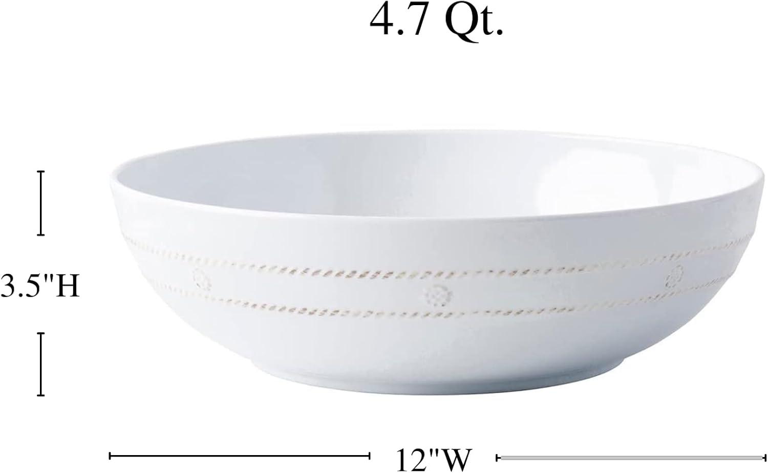 White Round Melamine 12" Serving Bowl