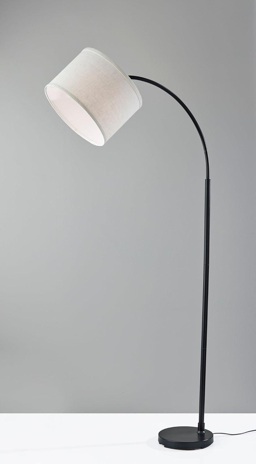 Adesso Jace Floor Lamp Black: Adjustable Arc, Overhead Reading Light, ETL Listed, Modern Design