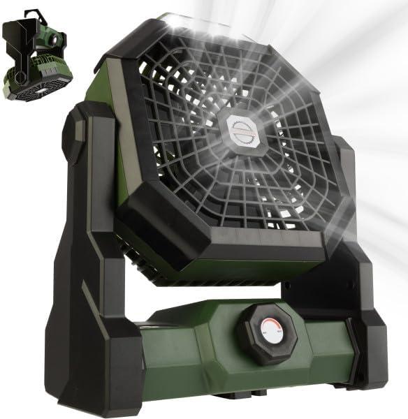 wakeman Wakeman Outdoors Camping Fan and Tent Light - Rechargeable 5400mAh Lithium Battery, Green