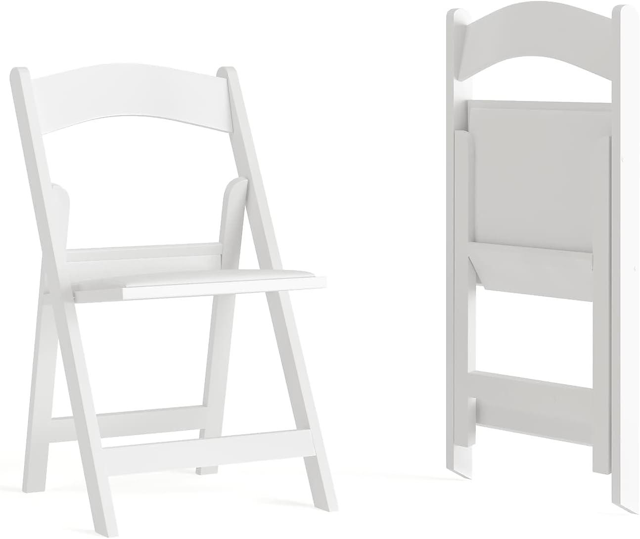 Inbox Zero Hercules Resin Folding Chair - 800LB Weight Capacity Event Chair (Set of 2)