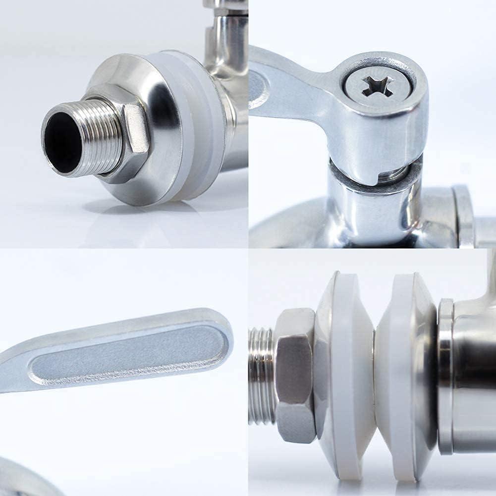 Polished Stainless Steel Beverage Dispenser Replacement Spigot Set