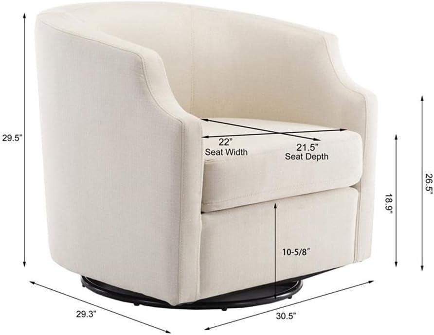 Debbie 77.47cm Wide Polyester Swivel Barrel Chair