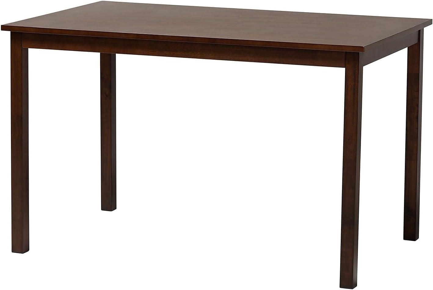 Andrew Modern Dining Table Dark Brown - Baxton Studio: Sturdy Rubberwood, Non-Extension, Seats 4