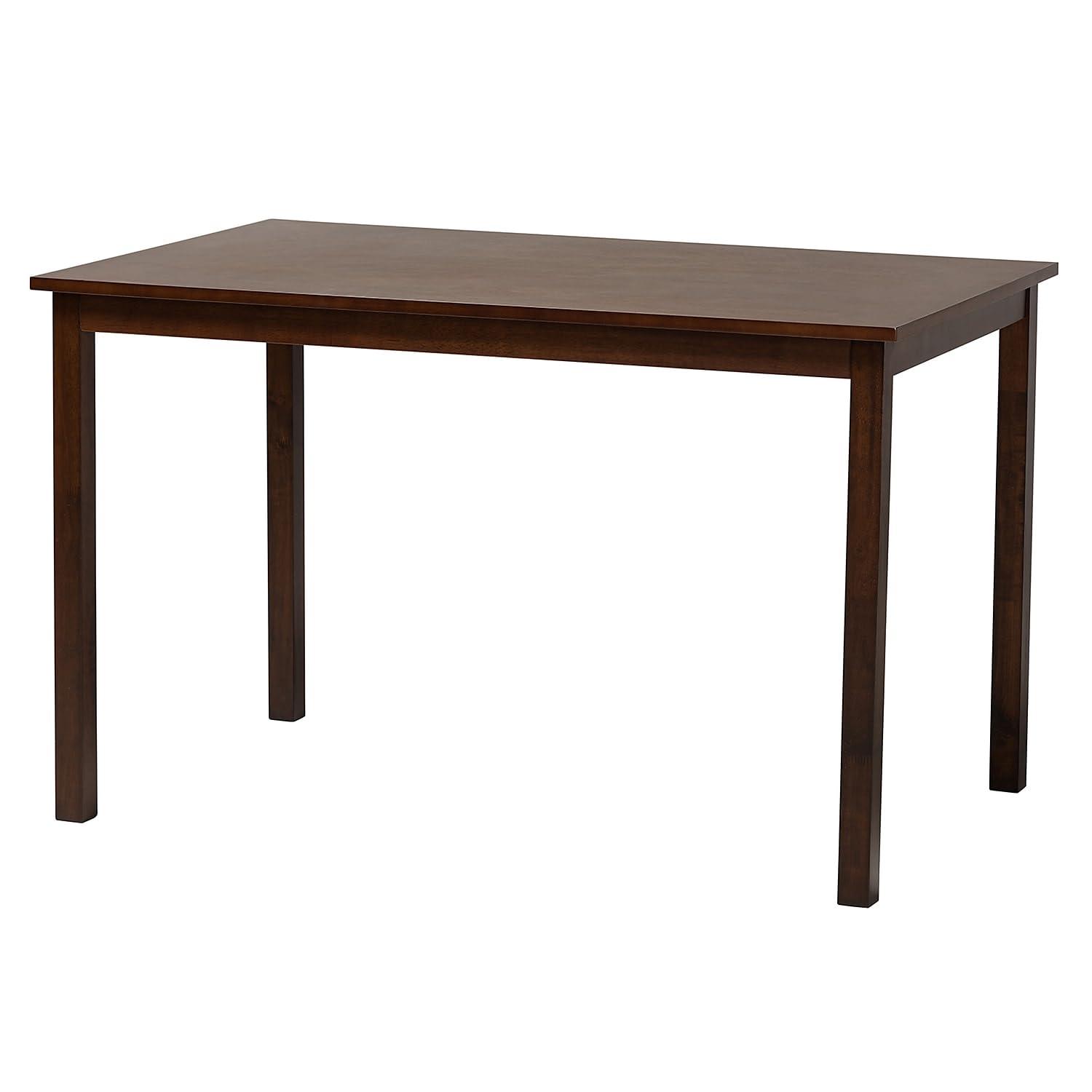 Andrew Modern Dining Table Dark Brown - Baxton Studio: Sturdy Rubberwood, Non-Extension, Seats 4