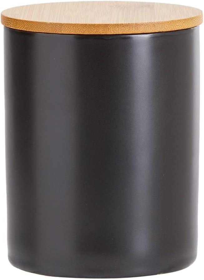 Farmlyn Creek Set of 3 Marble Ceramic Canisters with Wooden Bamboo Lids, Kitchen Counter Containers, Food Storage Jars, 3 Sizes