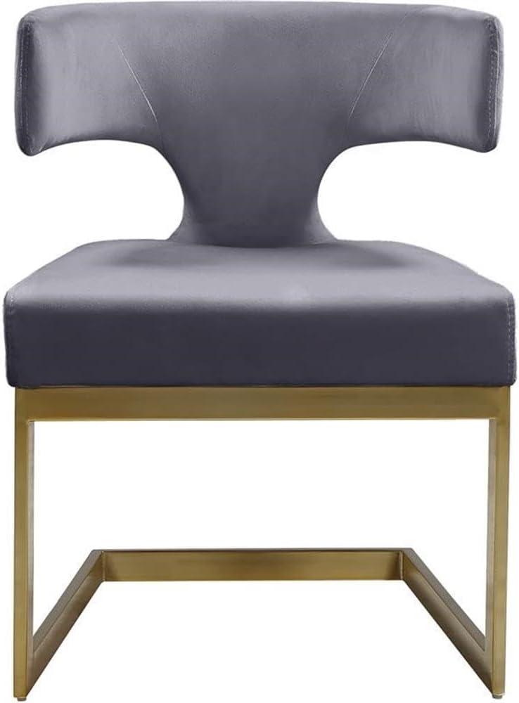 Meridian Furniture Alexandra Gray Velvet Dining Chair