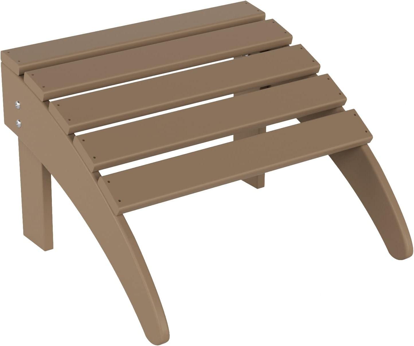 Weathered Wood Outdoor Adirondack Ottoman Footrest