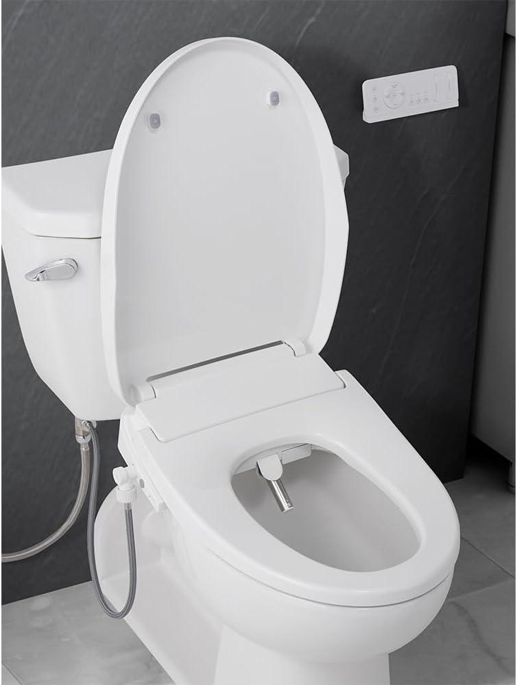 Hydrotech White Elongated Heated Electric Bidet Seat with Remote